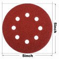 Hifrom 60 Pieces 8 Holes Sanding Discs 5 Inch Hook And Loop Grit Sandpaper Assortment Replacement For Random Orbital Sander