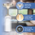 Recpro Rv 12v Pendant Ceiling Light Satin Nickel Finish With Frosted Acrylic Cylinder 3500k Durable Metal Base Long Lasting Led