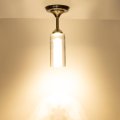 Recpro Rv 12v Pendant Ceiling Light Satin Nickel Finish With Frosted Acrylic Cylinder 3500k Durable Metal Base Long Lasting Led