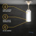 Recpro Rv 12v Pendant Ceiling Light Satin Nickel Finish With Frosted Acrylic Cylinder 3500k Durable Metal Base Long Lasting Led
