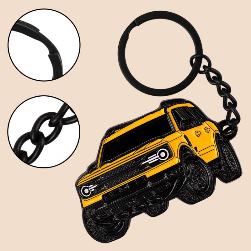 Tectico Car Keychain Accessories Metal For Bronco Sport 2021 2022 2023 Key Chain Men Women Family Present Yellow