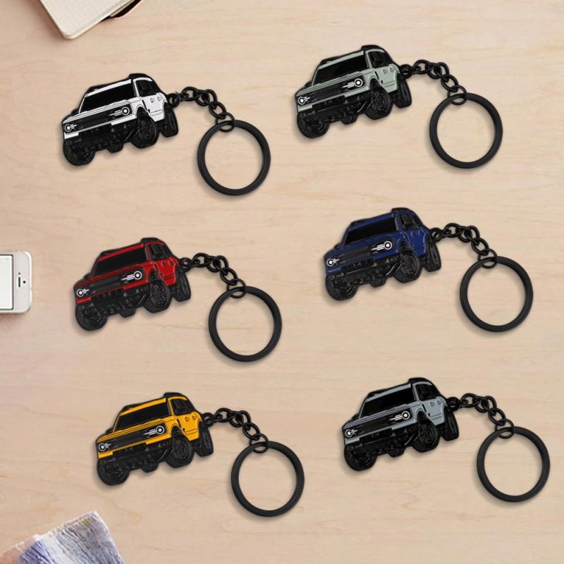 Tectico Car Keychain Accessories Metal For Bronco Sport 2021 2022 2023 Key Chain Men Women Family Present Yellow