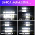 Rigidon 2 Pack Led Emergency Strobe 6 White Surface Mount Flashing Lights For Trucks Car Grille Off-road Warning