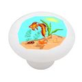 Goldfish Swimming Decorative High Gloss Ceramic Drawer Knob 