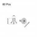 Uxcell M4x6mm Flat Head Machine Screws Inner Hex Screw 304 Stainless Steel Fasteners Bolts 80pcs