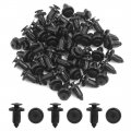 Uxcell 50pcs Black Plastic Push Pin Retainer Fasteners Clips Rivet For 7mm Hole Dia