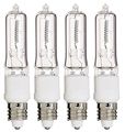 Pack Of 10 Q75cl Mc 75 Watt Jd T4 E11 Mini Candelabra Base 120v Clear Light Bulbs 