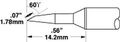 Metcal Sttc-047 Sttc Series Soldering Cartridge For Temperature Sensitive Applications 675a F Maximum Tip Long Reach Bevel 60a 