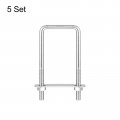 Uxcell Square U-bolts 5 Sets 52mm 2 05 Inner Width 120mm Length M8 304 Stainless Steel U Clamp Bolt With Nuts And Plates For