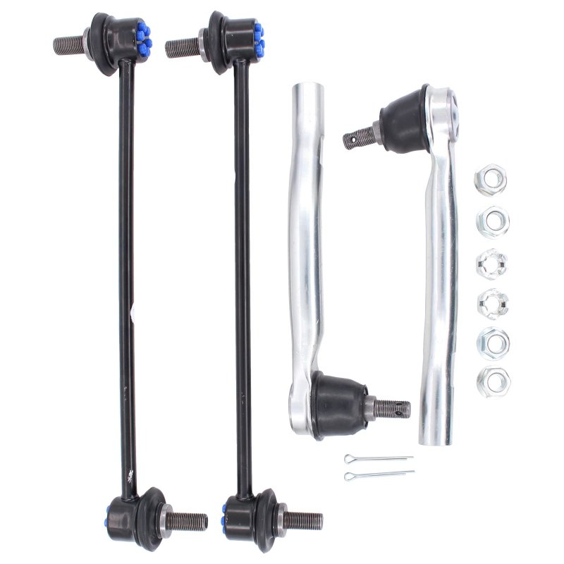 Front Left Right Suspension Stabilizer Sway Bar End Links And Outer Tie Rod Ends Set