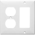 Morris 812 Lexan Wall Plate 2 Gang Decorative 1 Duplex White 