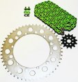 Green Chain And Sprocket Kit For 1989 1990 1991 1992 Yamaha Yz125 12 48 Tooth 114l Non O Ring Steel Front Rear Sprockets