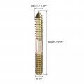Uxcell M10x80mm Hanger Bolts 12pcs Double Head Thread Dowel Screws For Wood Furniture Connecting