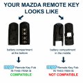 Hqrp Remote Key Fob Shell Case Keyless Entry W 4 Buttons Compatible With Mazda 6 Mx-5 Miata 2009 2010 2011 2012 2013 2014 2015