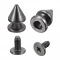 8x12mm Screw Back Stud Rivets Spikes Zinc Alloy For Diy Dark Gray 50 Sets 