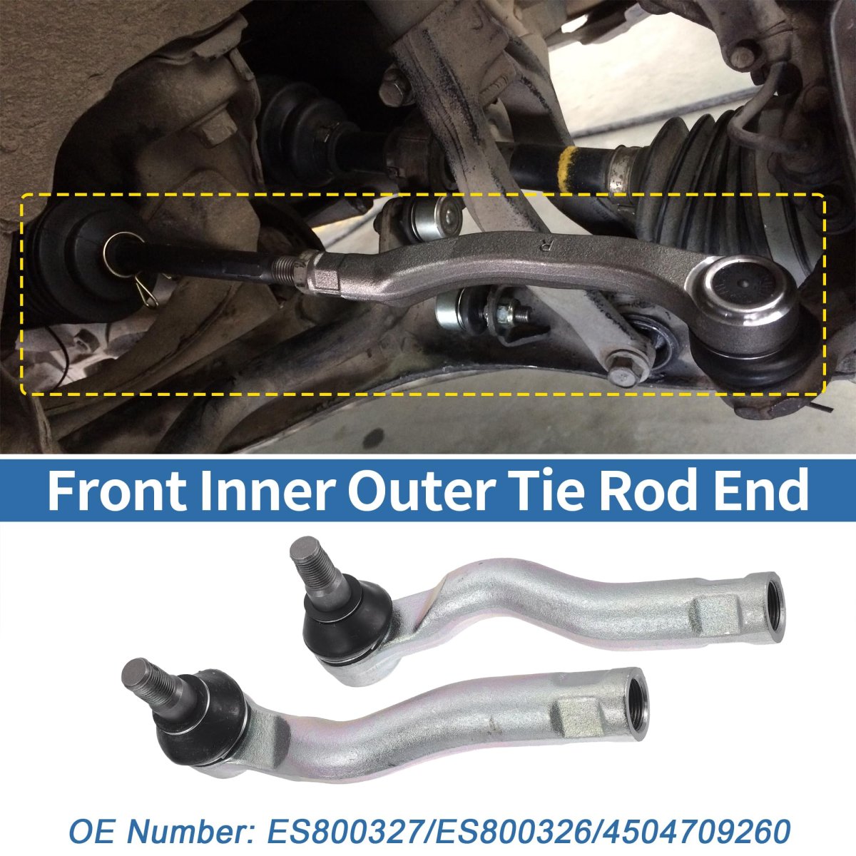 2pcs Front Outer Tie Rod Ends Kit Suspension Steering End For Toyota Tundra Sequoia Drag Link No Es800327 Es800326 4504709260