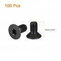 Uxcell M8-1 25x16mm Flat Head Torx Anti Theft Machine Screws 100pcs 10 9 Grade Alloy Steel Drive Countersunk Full Thread Black