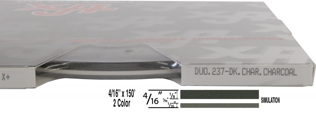 Duo Tone Auto Customizing 2 Color Dual Pinstripe Tape 4 16 In X 150 Ft Dark Charcoal Metallic 2mil Vinyl Waterproof