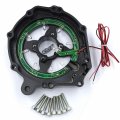 Httmt- Engine Stator Cover Clear Blue Led Light Compatible With 04-07 Cbr1000rr 04-14 Cb 1000rr Motorcycle Crankcase Gasket