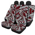 Polynesian Tattoo Samoan Tribal Back Auto Pet Dog Protector Pads 2 Pieces Front Car Seat Covers Full Set Accessories Universal 