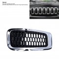 Grill Mesh Inserts Abs Fronte Grill Guard Trim Accessory Fit For Jeep Cherokee 2014-2018 7pcs Chrome Frame