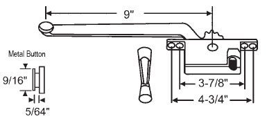 Stb Casement Window Operator Right Hand Face Mount Aluminum With 9 In Long Arm Handle Included