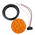 Astra Depot 8pcs 4 Round Amber 12-led Truck Rv Trailer Turn Signal Tail Light Rubber Cover Wiring Plug Kit