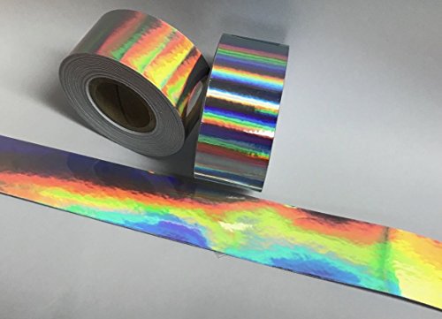 Holographic Rainbow Tape Self-adhesive 1 5 Inch X 50 Ft Silver