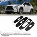 Carbon Fiber Cover 4pcs Window Switch Panel Decorative Sticker Car Accessorie Fit Replacement For L Nx 200 200t 300h 2014 2019