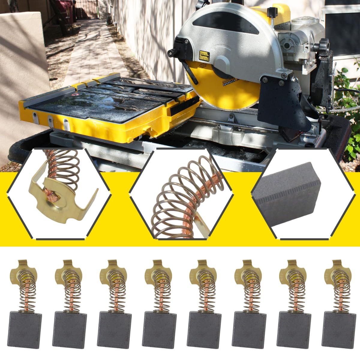 0502025007 614367-00 5140024-30 Carbon Brushes Fit For Ryobi Bts20r-1 Bts21 Btsi 6 Bts211 Rts31 8pcs