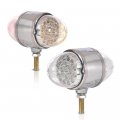17 Led Reflector Double Face Watermelon Lights Clear Lens 2pcs Fit For Trucks Trailers 3 5 Chrome Dual Auxiliary Pedestal Turn 