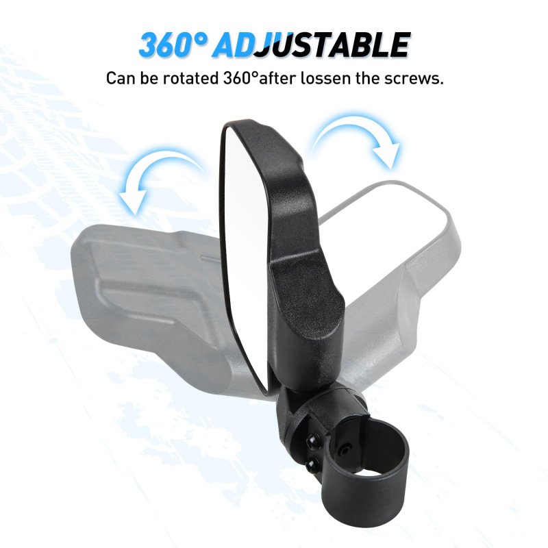 Utv Side Mirrors Offroad Rear View Universal Fit 1 6 In To 2 Round Roll Cage Bar For Rzr Ranger Maverick X3 Commander Pioneer
