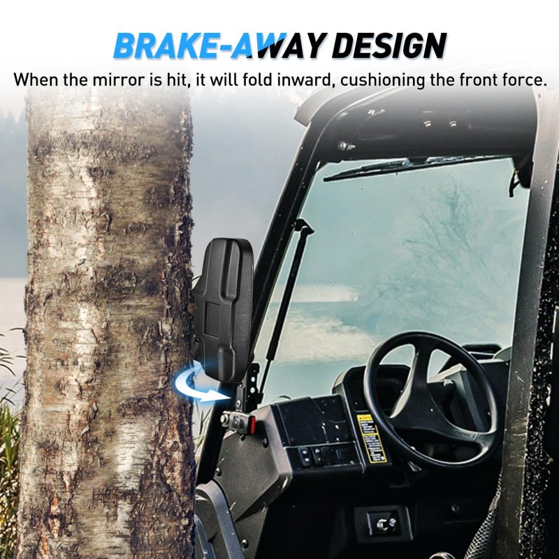 Utv Side Mirrors Offroad Rear View Universal Fit 1 6 In To 2 Round Roll Cage Bar For Rzr Ranger Maverick X3 Commander Pioneer