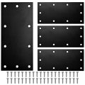 Anxingo Black Tie Plate Bracket Length 9a L Width 4a Steel Joint Thickness 3mm Flat Straight Mending For Wood Shelves Furniture