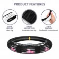 Back The Pink American Flag Breast Cancer Awareness Steering Wheel Cover Protector Elastic Neoprene Car Wrap Accessories