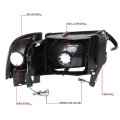 Led Drl Tinted Amber Side Headlight Corner Lamps Tool Kit Compatible With Dodge Ram Truck 94-02