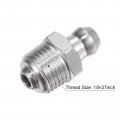 Uxcell 304 Stainless Steel Straight Grease Fitting 1 8-27inch Thread Hydraulic Accessories 10pcs