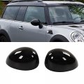 Side Mirror Cover Protector 2pcs Door Left Right Glossy Black Rear View Replacement For R55 R56 R57 R58 R59 R60 R61