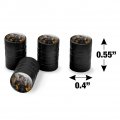 Night Hunter And Ravens Valve Stem Caps For Tire Rim Wheel Aluminum Black