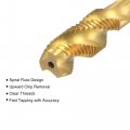 Uxcell Spiral Flute Threading Tap M12 X 1 5 Metric Hss High Speed Steel Titanium Plated Machine Thread Screw 3 Flutes Tapping