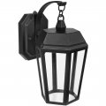 Maxxima Led Porch Lantern Outdoor Wall Light Black W Clear Glass Photocell Dusk To Dawn Sensor 570 Lumens 3000k Warm White 
