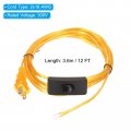 Uxcell 12ft 18 2 Lamp Cord With Switch 300v Electronic Wire Insulated Heat Resistant Electronical Flexible Cable For Led Audio