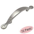 Cosmas 9980sn Satin Nickel Cabinet Hardware Arched Handle Pull 3 Inch 76mm Hole Centers 5-1 2 Overall Length 10 Pack 