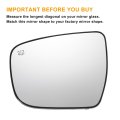 Car Rearview Left Driver Side Mirror Glass Replacement W Backing Plate Heated White For Nissan Murano 2015-2018 Pathfinder