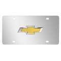 Chevrolet 3d Logo Mirror Chrome Stainless Steel License Plate 