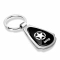 Ipick Image For Jeep Willys Star Logo Black Dome Chrome Metal Teardrop Key Chain Keychain Official Licensed