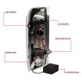 Auto Dynasty Pair Chrome Red 3d Led Bar Tail Brake Light Lamps Compatible With Ford F150 F250 F350 Bronco Super Duty Styleside