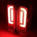 Auto Dynasty Pair Chrome Red 3d Led Bar Tail Brake Light Lamps Compatible With Ford F150 F250 F350 Bronco Super Duty Styleside