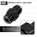 X Autohaux Black 6an Male To M14 1 25mm Metric Thread Fitting Adapter Flare Union Coupler Fuel Oil Line Hose End Aluminum Alloy
