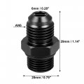 Black 6an Male To M14 X 1 25mm Metric Thread Fitting Adapter Flare Union Coupler Fuel Oil Line Hose End Aluminum Alloy For Car